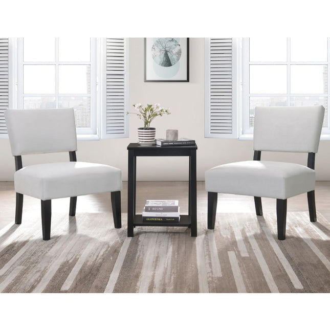 Bryson - Chair & Table - Dove Gray Velvet & Black - Tony's Home Furnishings