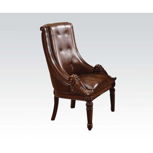 Winfred - Side Chair - PU & Cherry - Tony's Home Furnishings