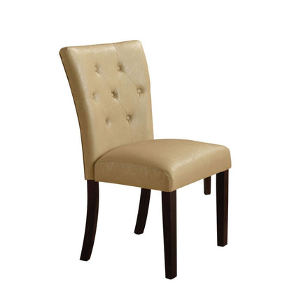 Bethany - Side Chair (Set of 2) - Cream PU & Walnut - Tony's Home Furnishings
