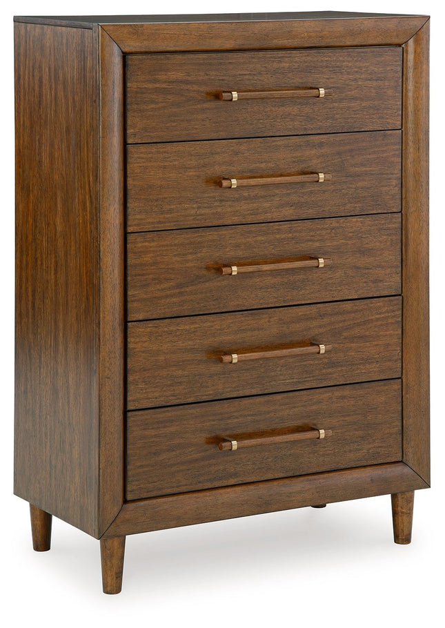 Lyncott - Brown - Five Drawer Chest - Tony's Home Furnishings