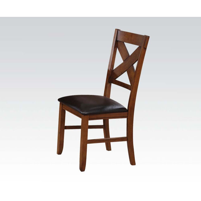 Apollo - Side Chair (Set of 2) - Espresso PU & Walnut - Tony's Home Furnishings