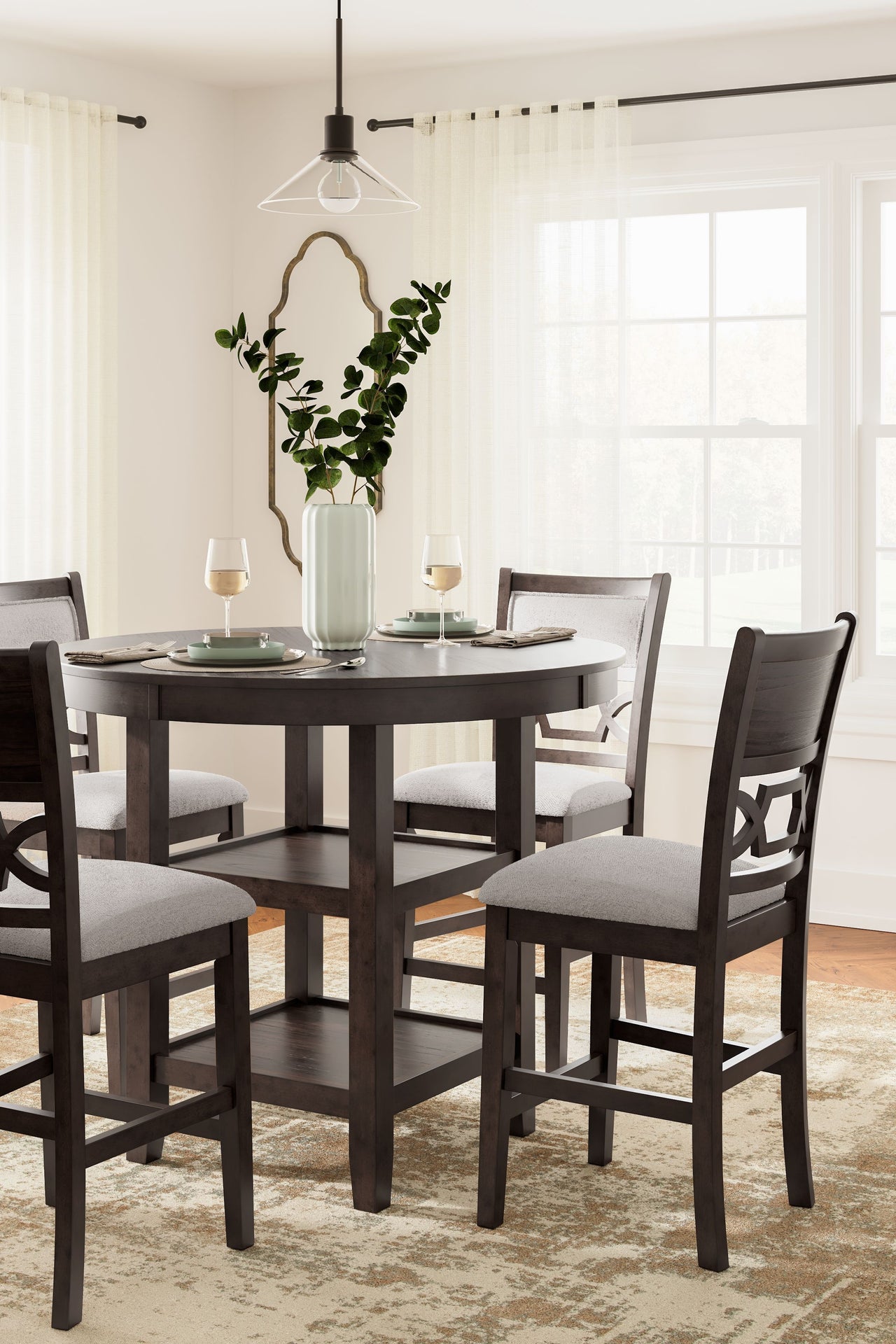 Langwest - Brown - Dining Room Counter Table Set (Set of 5) - Tony's Home Furnishings