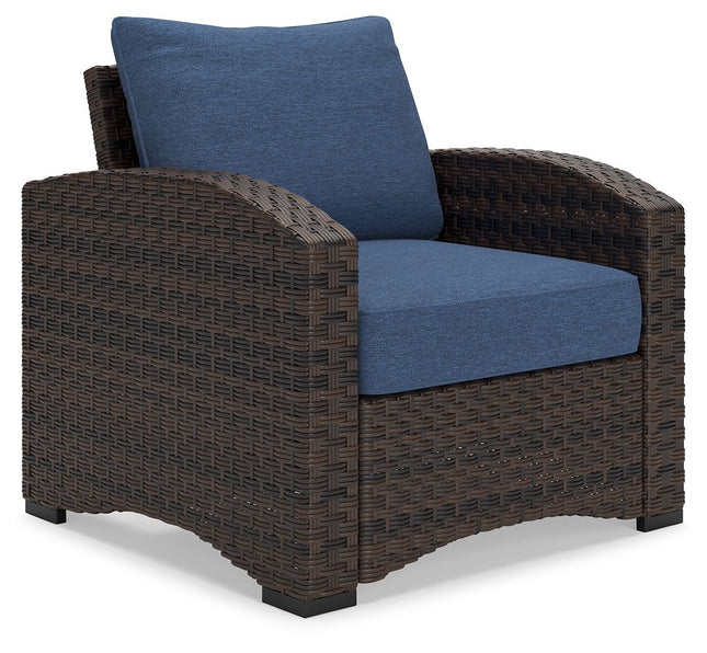 Windglow - Blue / Brown - Lounge Chair With Cushion - Tony's Home Furnishings