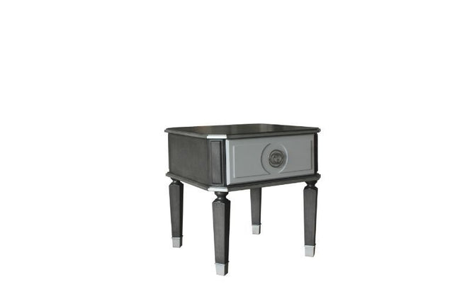 House - Beatrice End Table - Charcoal & Light Gray Finish - Tony's Home Furnishings