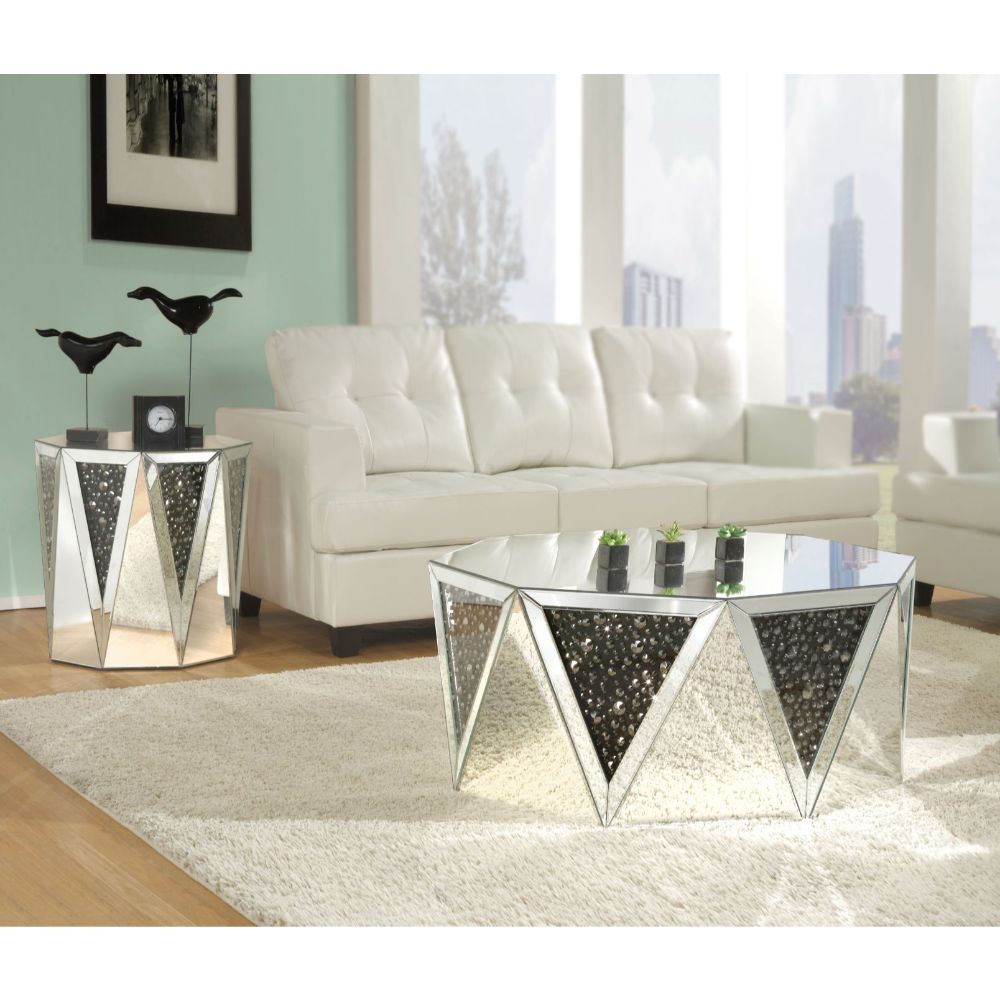 Noor - Coffee Table - Mirrored & Faux Gemstones - Tony's Home Furnishings