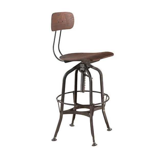 Kaeso - Stool - Walnut & Gunmetal - Tony's Home Furnishings