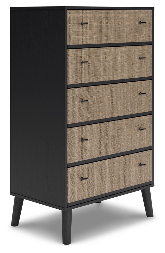 Charlang - Black / Gray - Five Drawer Chest - Tony's Home Furnishings