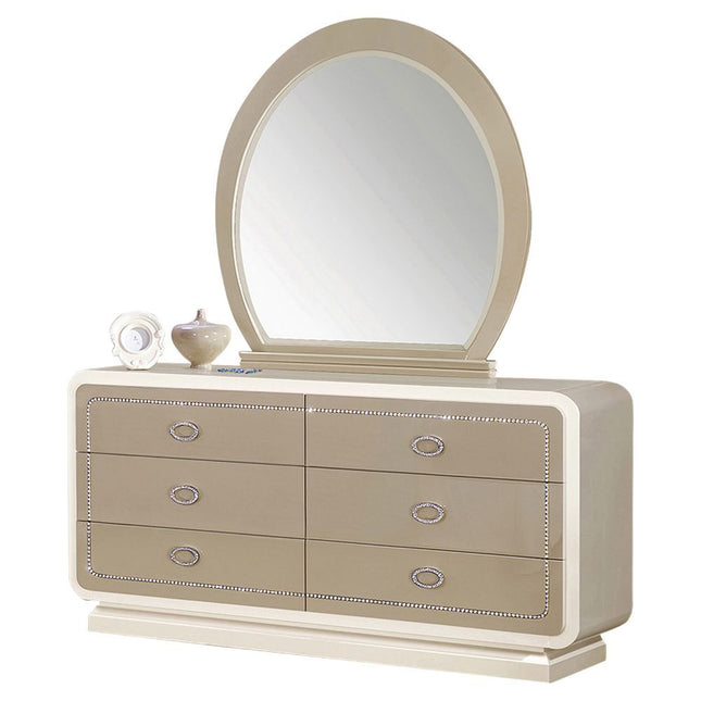 Allendale - Mirror - Ivory & Latte High Gloss - Tony's Home Furnishings