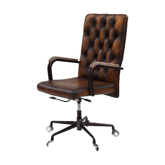 Noknas - Office Chair - Brown Lether - Tony's Home Furnishings