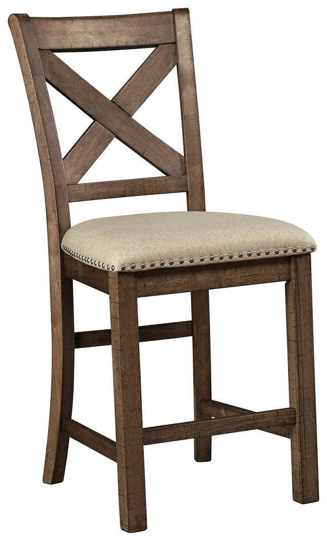 Moriville - Beige - Upholstered Barstool (Set of 2) Ashley Furniture 