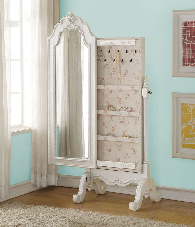 Edalene - Jewelry Armoire - Pearl White - Tony's Home Furnishings