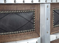 Thumbnail for Rahma - Bar Table - Antique Ebony Top Grain Leather & Aluminum - Tony's Home Furnishings