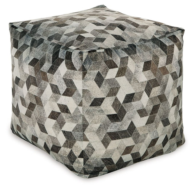 Albermarle - Gray / Brown - Pouf Signature Design by Ashley® 