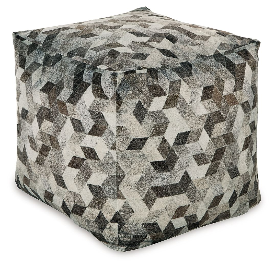 Albermarle - Gray / Brown - Pouf Tony's Home Furnishings Furniture. Beds. Dressers. Sofas.
