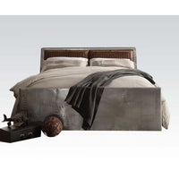 Thumbnail for Brancaster - Queen Bed - Retro Brown Top Grain Leather & Aluminum - Tony's Home Furnishings