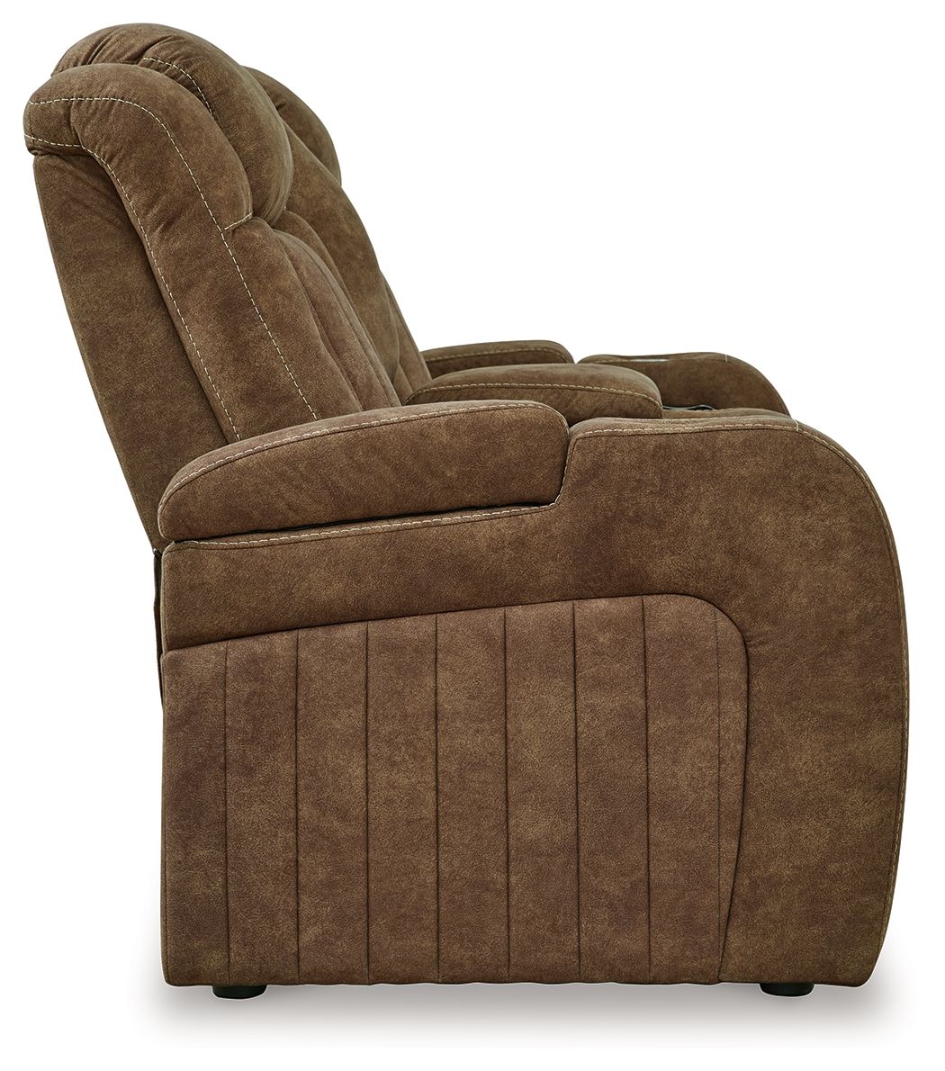 Wolfridge - Brindle - 2 Pc. - Power Reclining Sofa, Power Reclining Loveseat With Console - Tony's Home Furnishings