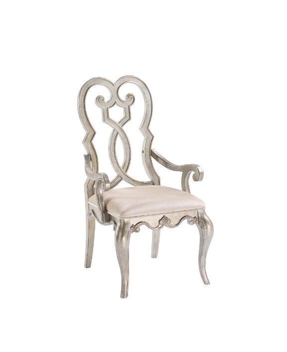 Esteban - Chair (Set of 2) - Ivory Velvet & Antique Champagne Finish - Tony's Home Furnishings