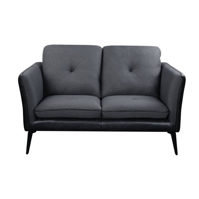 Harun - Loveseat - Gray Fabric & PU - Tony's Home Furnishings