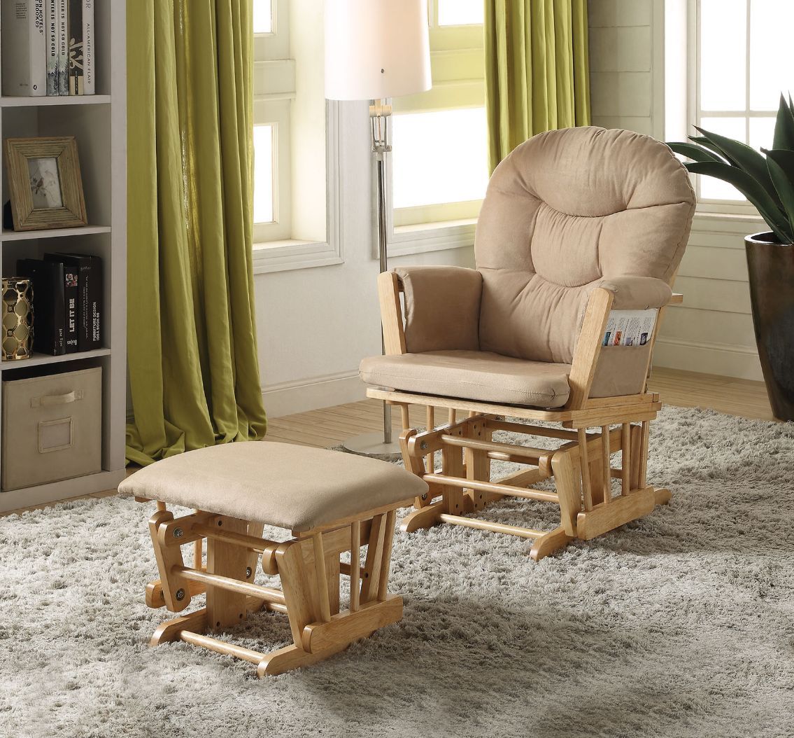 Rehan - Accent Chair - Taupe Microfiber & Natural Oak - Tony's Home Furnishings
