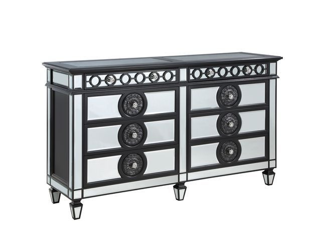 Varian II - Dresser - Black Velvet & Black & Sliver Finish - Tony's Home Furnishings