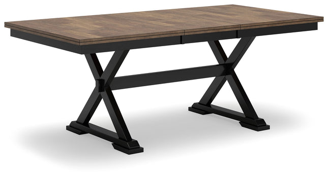 Wildenauer - Brown / Black - Rectangular Dining Extension Table Table - Tony's Home Furnishings