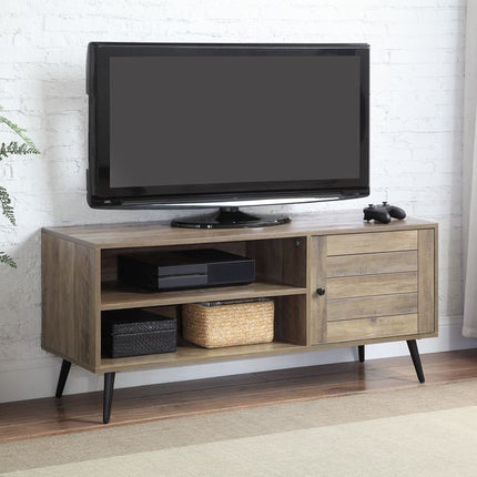 Baina II - TV Stand - Rustic Oak & Black Finish - Tony's Home Furnishings