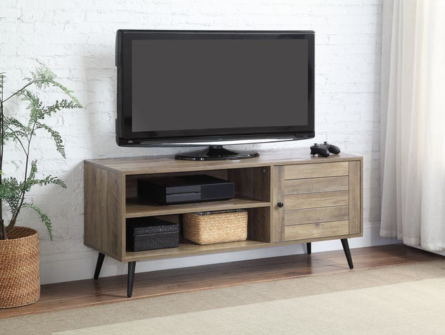 Baina II - TV Stand - Rustic Oak & Black Finish - Tony's Home Furnishings