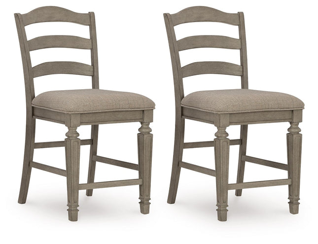 Lodenbay - Antique Gray - Upholstered Barstool (Set of 2) Signature Design by Ashley® 