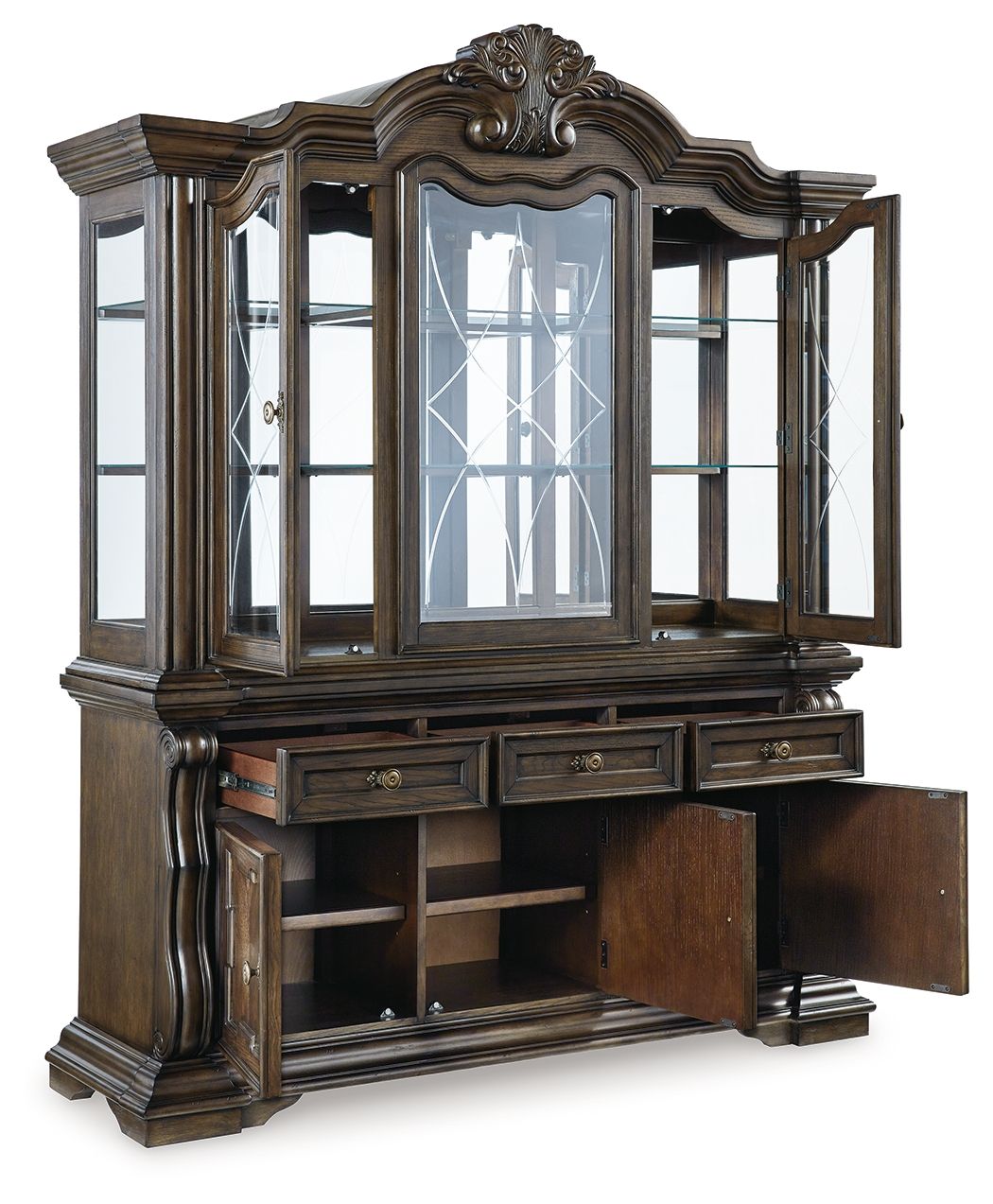 Maylee - Dark Brown - Dining Buffet And Hutch - Tony's Home Furnishings