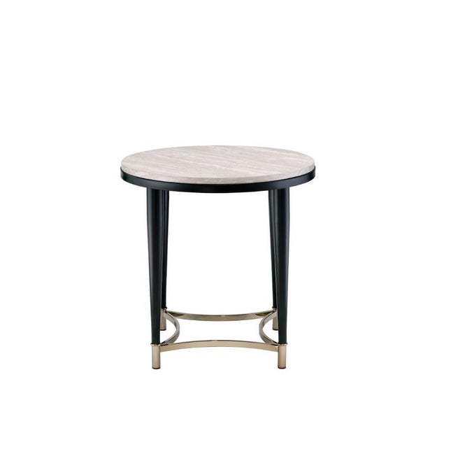 Ayser - End Table - White Washed & Black - Tony's Home Furnishings