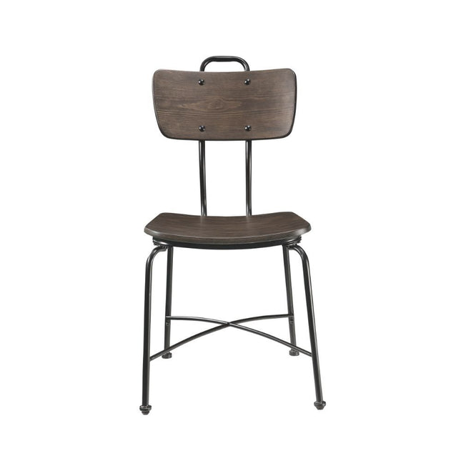 Garron - Side Chair (Set of 2) - Walnut & Black - Tony's Home Furnishings