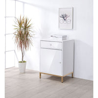Thumbnail for Ottey - Cabinet - White High Gloss & Gold - Tony's Home Furnishings