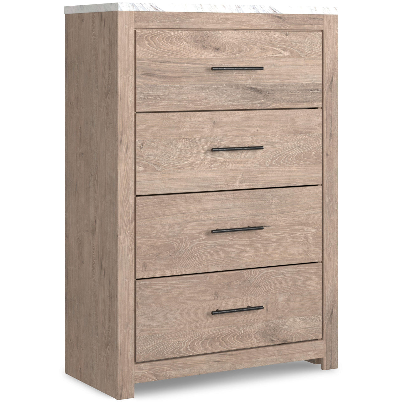 Senniberg - Light Brown / White - Four Drawer Chest Tony's Home Furnishings Furniture. Beds. Dressers. Sofas.