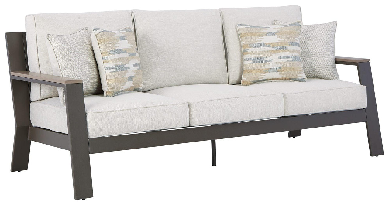 Tropicava - Taupe / White - Sofa With Cushion Tony's Home Furnishings Furniture. Beds. Dressers. Sofas.