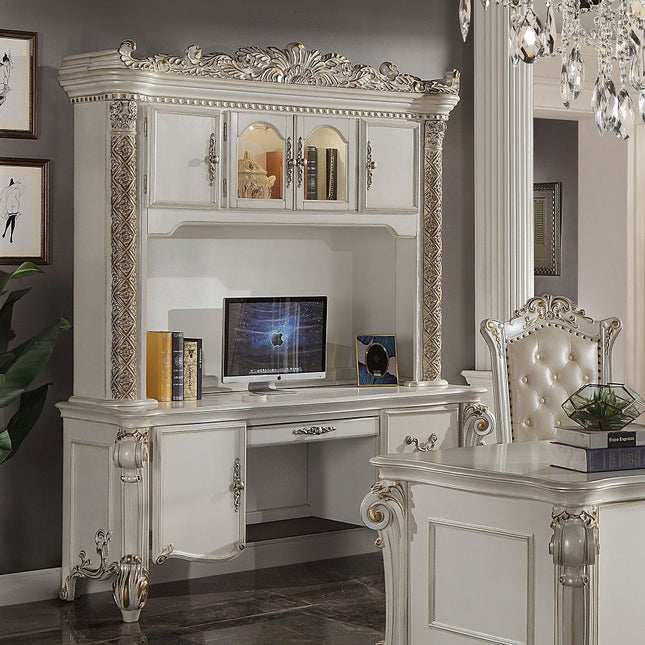 Vendome - Computer Desk & Hutch - White - Tony's Home Furnishings