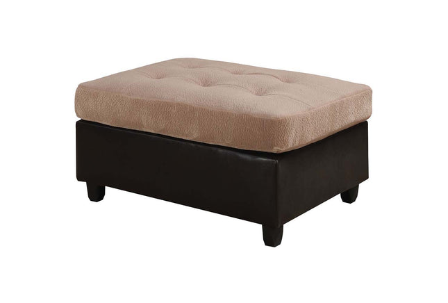 Milano - Ottoman - Camel Champion & Espresso PU - Tony's Home Furnishings