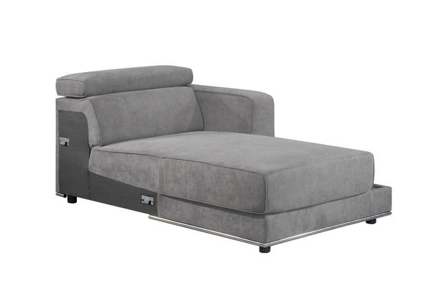 Alwin - Chaise - Dark Gray Fabric - Tony's Home Furnishings