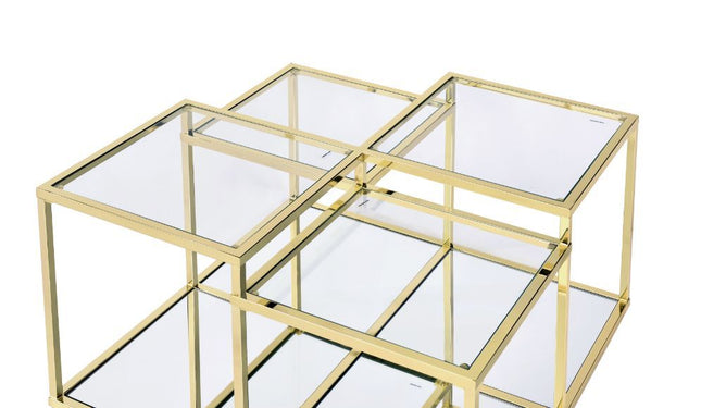 Uchenna - Coffee Table - Clear Glass & Gold Finish - Tony's Home Furnishings