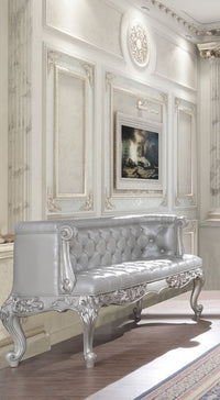 Thumbnail for Valkyrie - Bench - PU Leather, Light Gold & Gray Finish - Tony's Home Furnishings