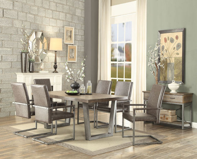 Lazarus - Dining Table - Weathered Oak & Antique Silver - Tony's Home Furnishings