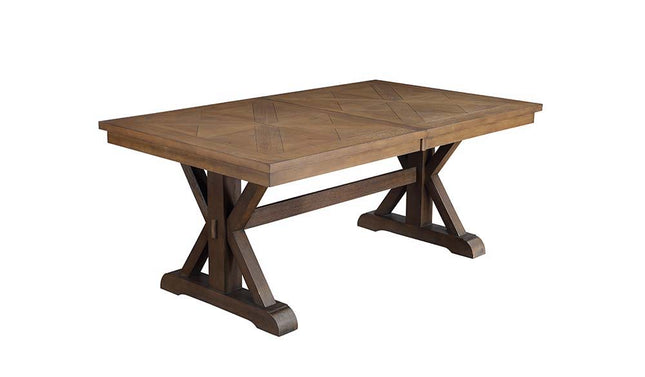 Pascaline - Dining Table - Gray Fabric, Rustic Brown & Oak Finish - Tony's Home Furnishings