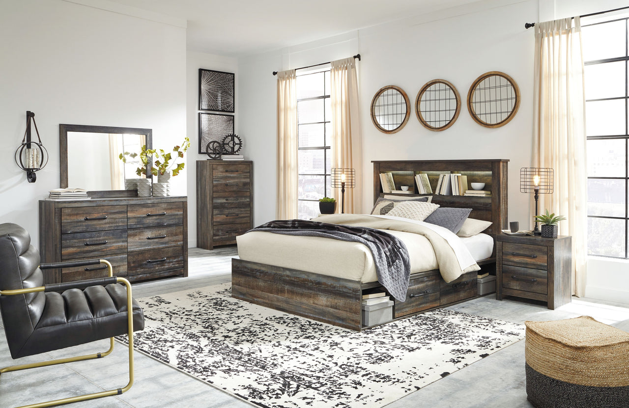 Drystan - Dresser, Mirror, Bookcase Bed Set - Tony's Home Furnishings