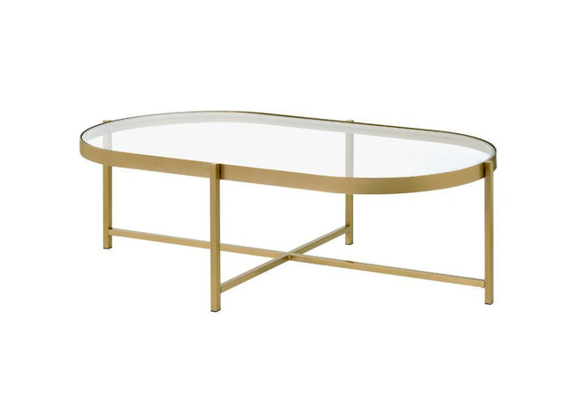 Charrot - Coffee Table - Clear Glass & Gold Finish - Tony's Home Furnishings