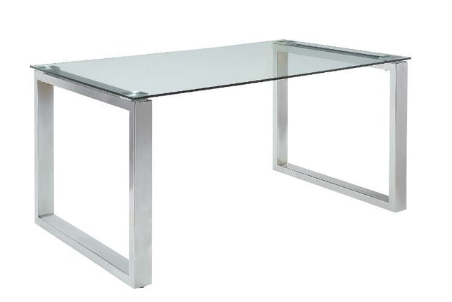 Abraham - Dining Table - Clear Glass & Chrome Finish - Tony's Home Furnishings