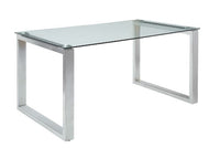 Thumbnail for Abraham - Dining Table - Clear Glass & Chrome Finish - Tony's Home Furnishings