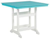 Thumbnail for Eisely - Turquoise / White - Square Counter Tbl W/Umb Opt - Tony's Home Furnishings