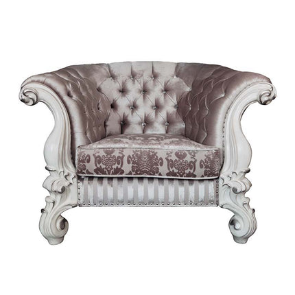 Versailles - Chair - Ivory Fabric & Bone White Finish - Tony's Home Furnishings