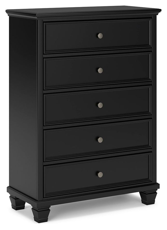 Lanolee - Black - Five Drawer Chest Signature Design by Ashley® 