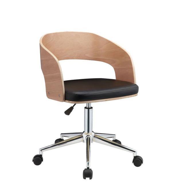 Yoshiko - Office Chair - Black PU & Beech - Tony's Home Furnishings