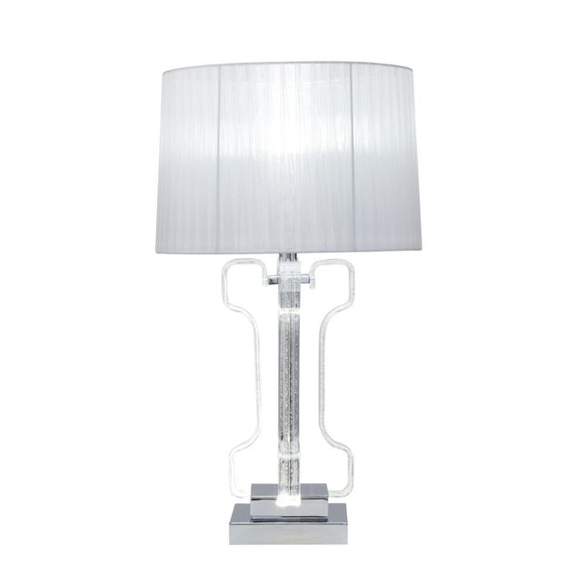 Melinda - Table Lamp - Clear Acrylic & Chrome - Tony's Home Furnishings